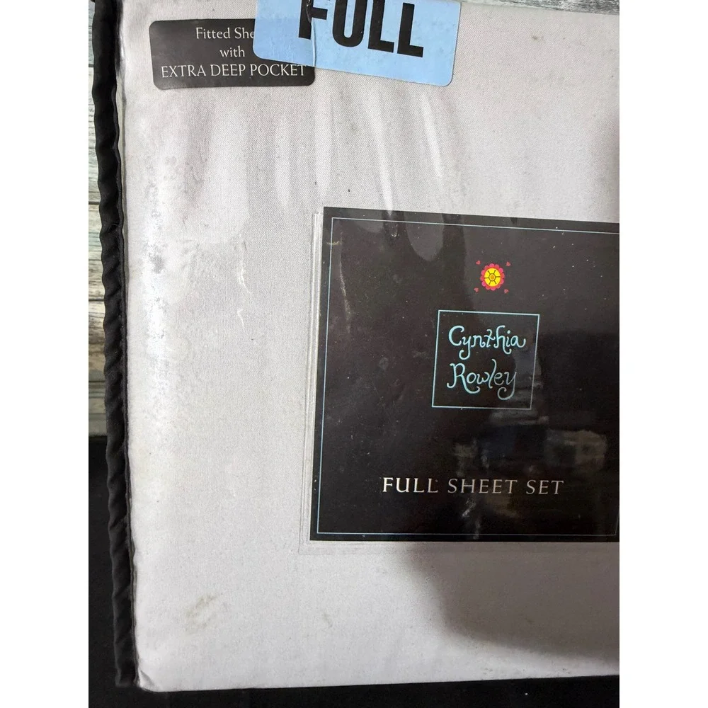 Cynthia Rowley Full Sheet Set Gray New Extra Deep Pocket 4 Piece Microfiber NEW
